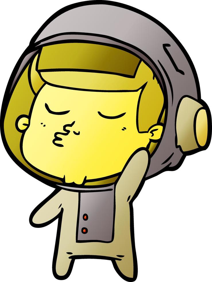 Cartoon selbstbewusster Astronaut vektor