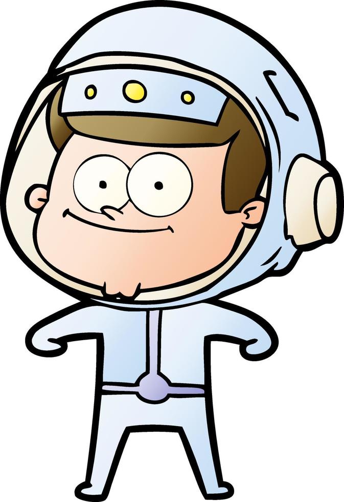 glücklicher Astronauten-Cartoon vektor