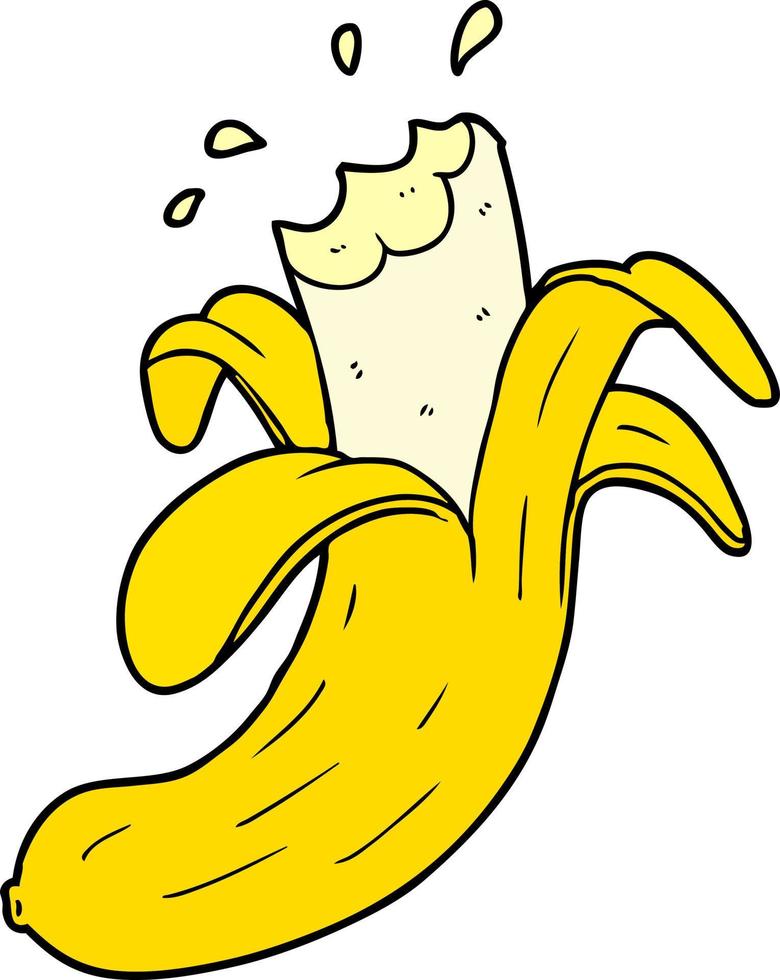 tecknad serie Bitten banan vektor