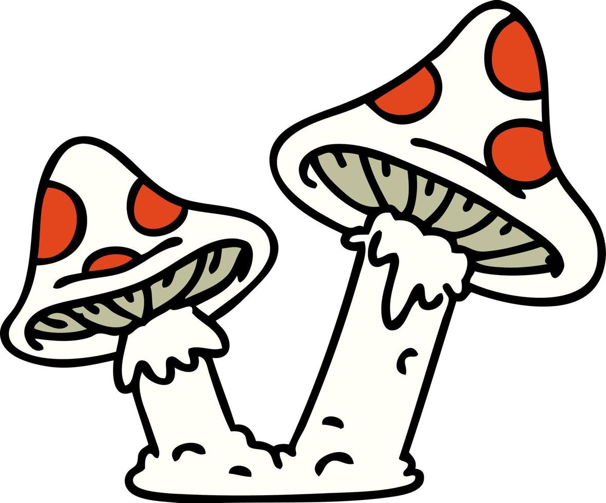 tecknad serie av en par av giftig svamp vektor