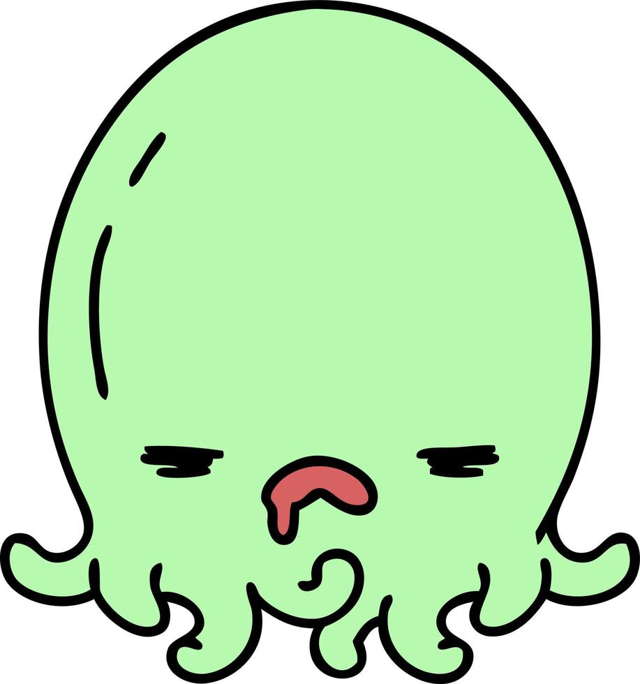 tecknad serie av ett arg bläckfisk vektor