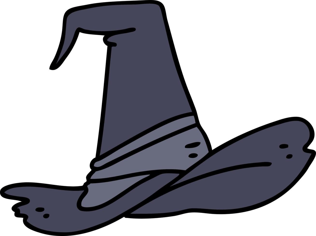 Karikatur eines gespenstischen Hexenhutes vektor