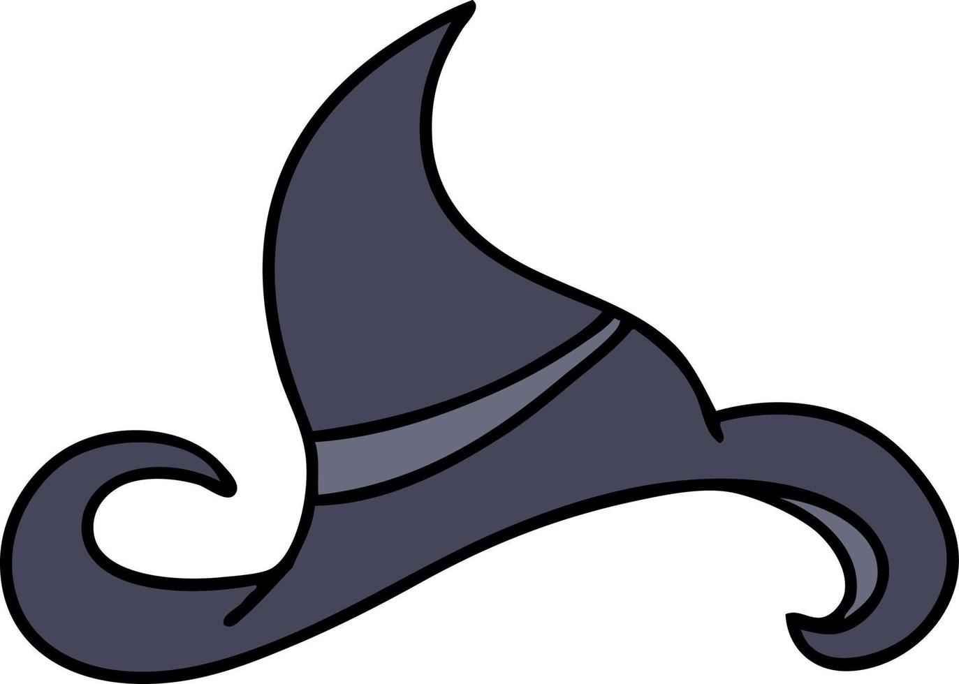 Karikatur eines gespenstischen Hexenhutes vektor