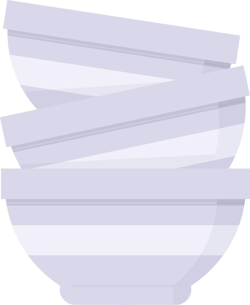 platt Färg illustration av en stack av skålar vektor