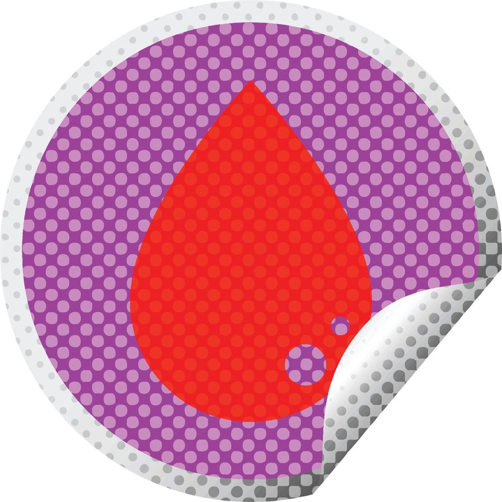 blod släppa grafisk vektor cirkulär peeling klistermärke