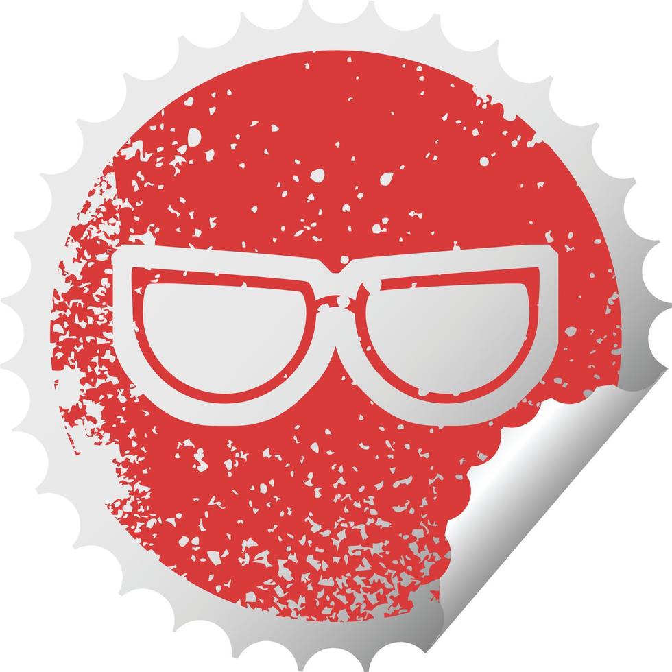 Brillengrafik Distressed Sticker Illustration Icon vektor