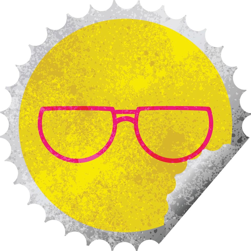 glasögon grafisk vektor illustration cirkulär peeling klistermärke