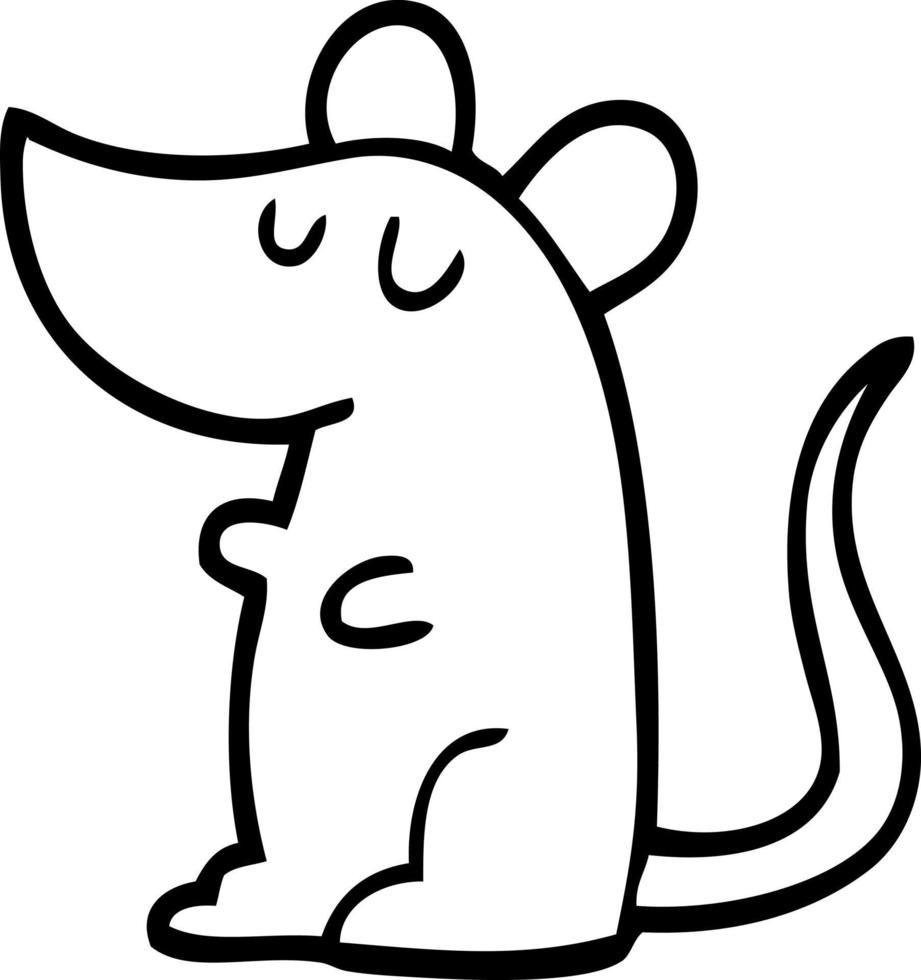 svart och vit tecknad serie mus vektor