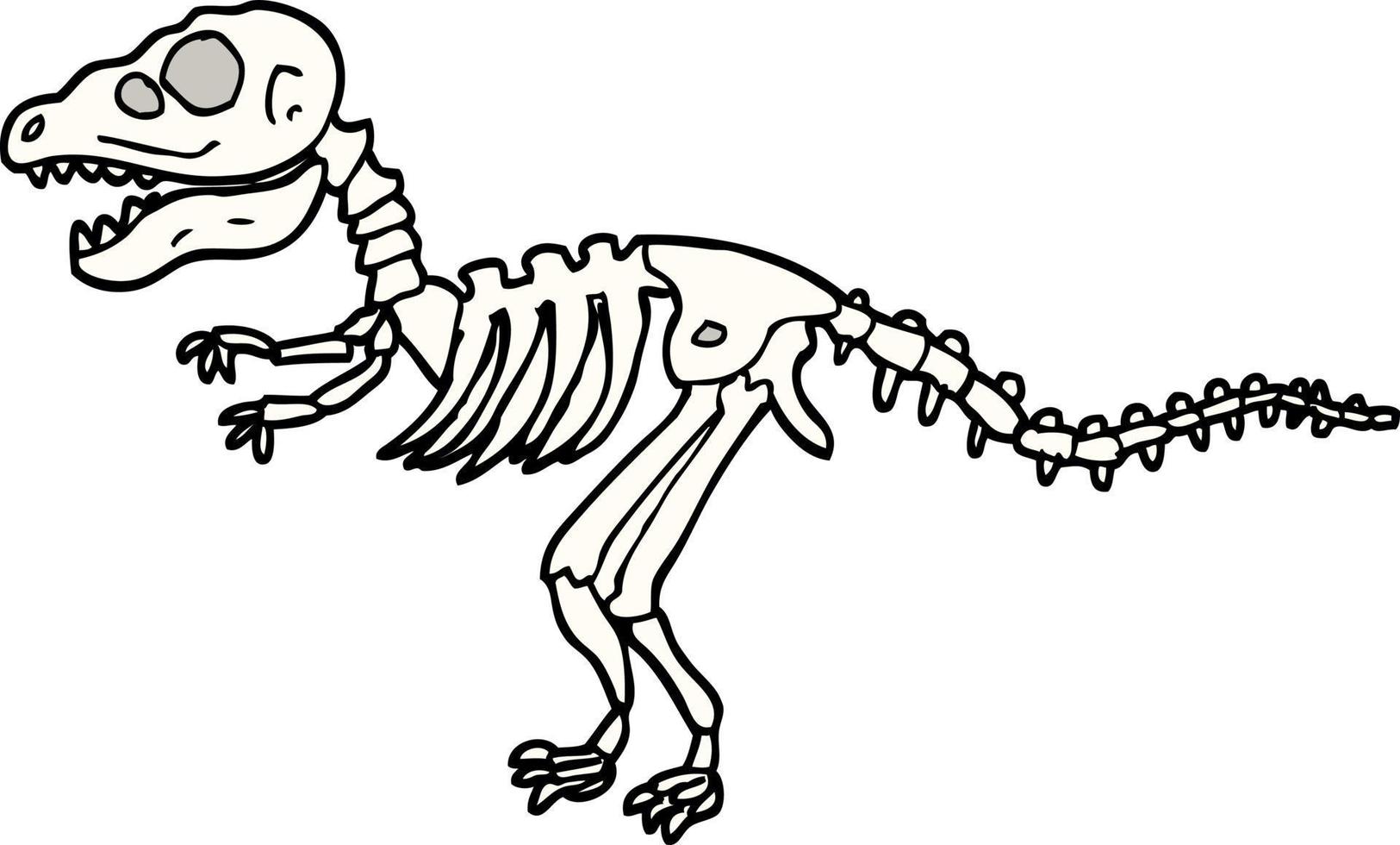 handgezeichnete Cartoon-Dinosaurierknochen im Doodle-Stil vektor