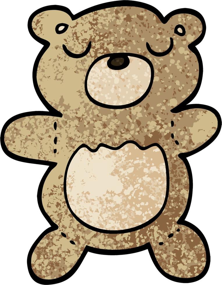 Grunge strukturierte Abbildung Cartoon-Teddybär vektor