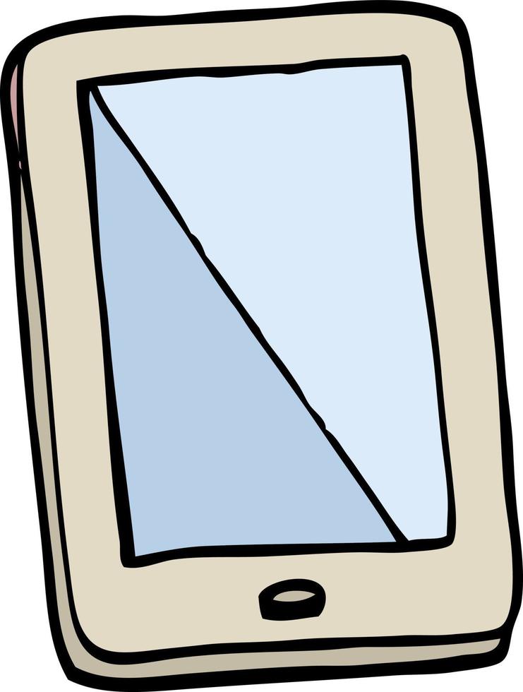 handgezeichnete Cartoon-Computer-Tablette im Doodle-Stil vektor