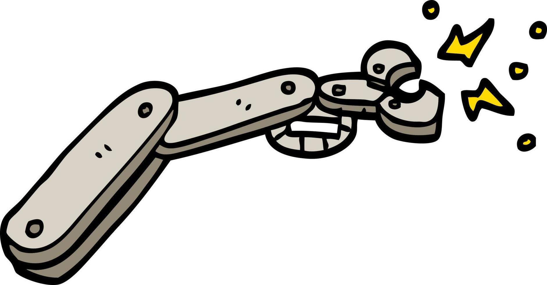 handgezeichneter Cartoon-Roboterarm im Doodle-Stil vektor