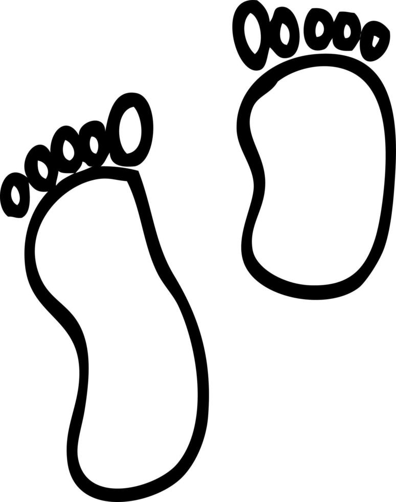 Schwarz-Weiß-Cartoon-Fußabdrücke vektor