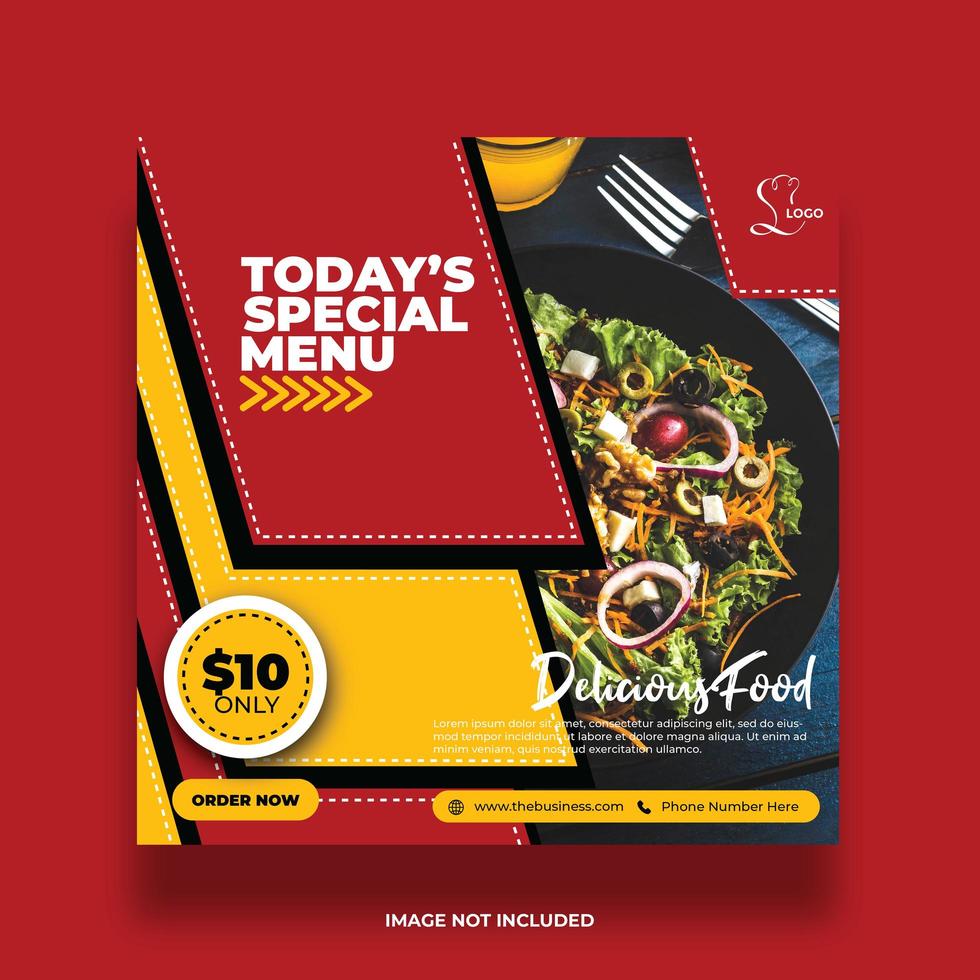 special meny mat banner för sociala medier vektor