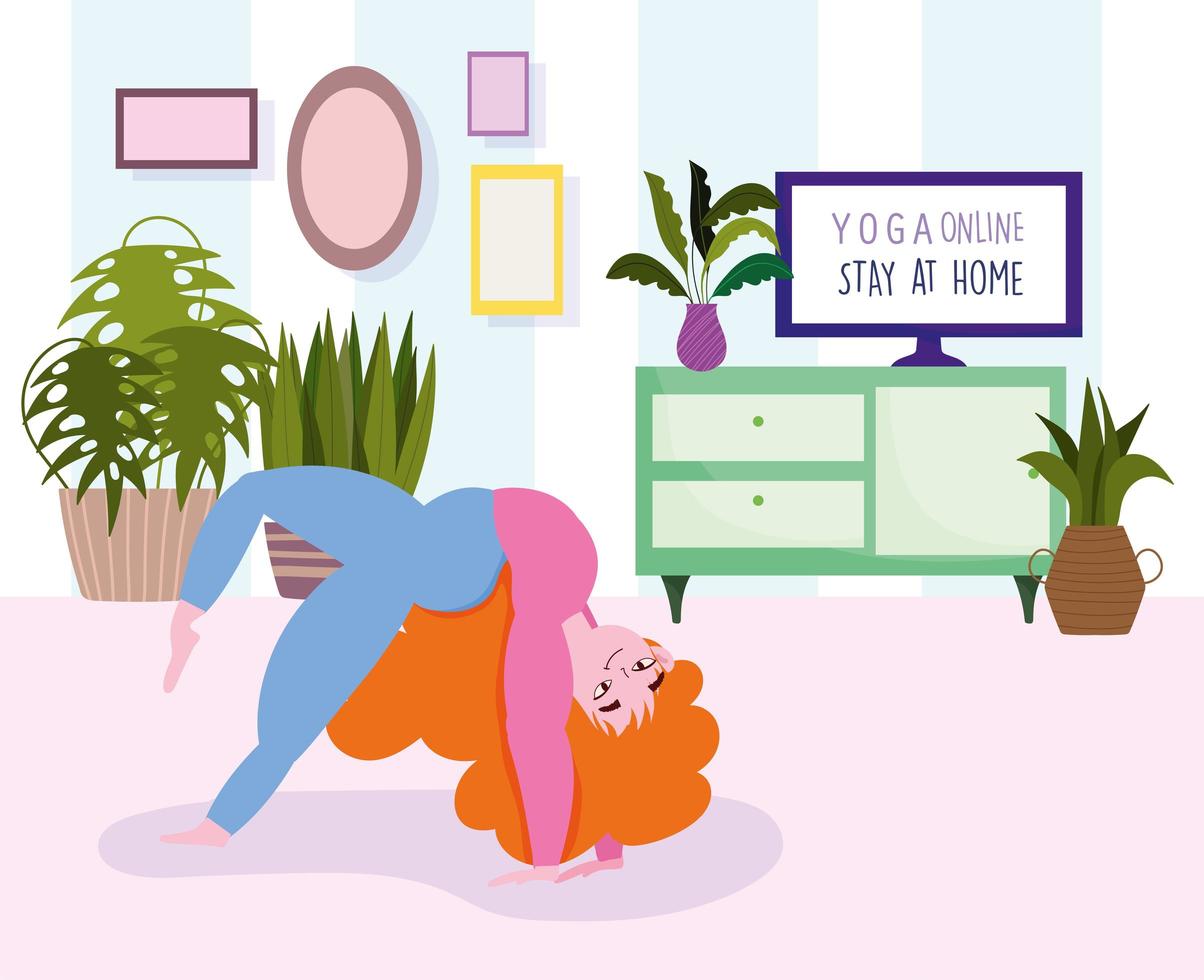 Online-Yoga-Poster vektor