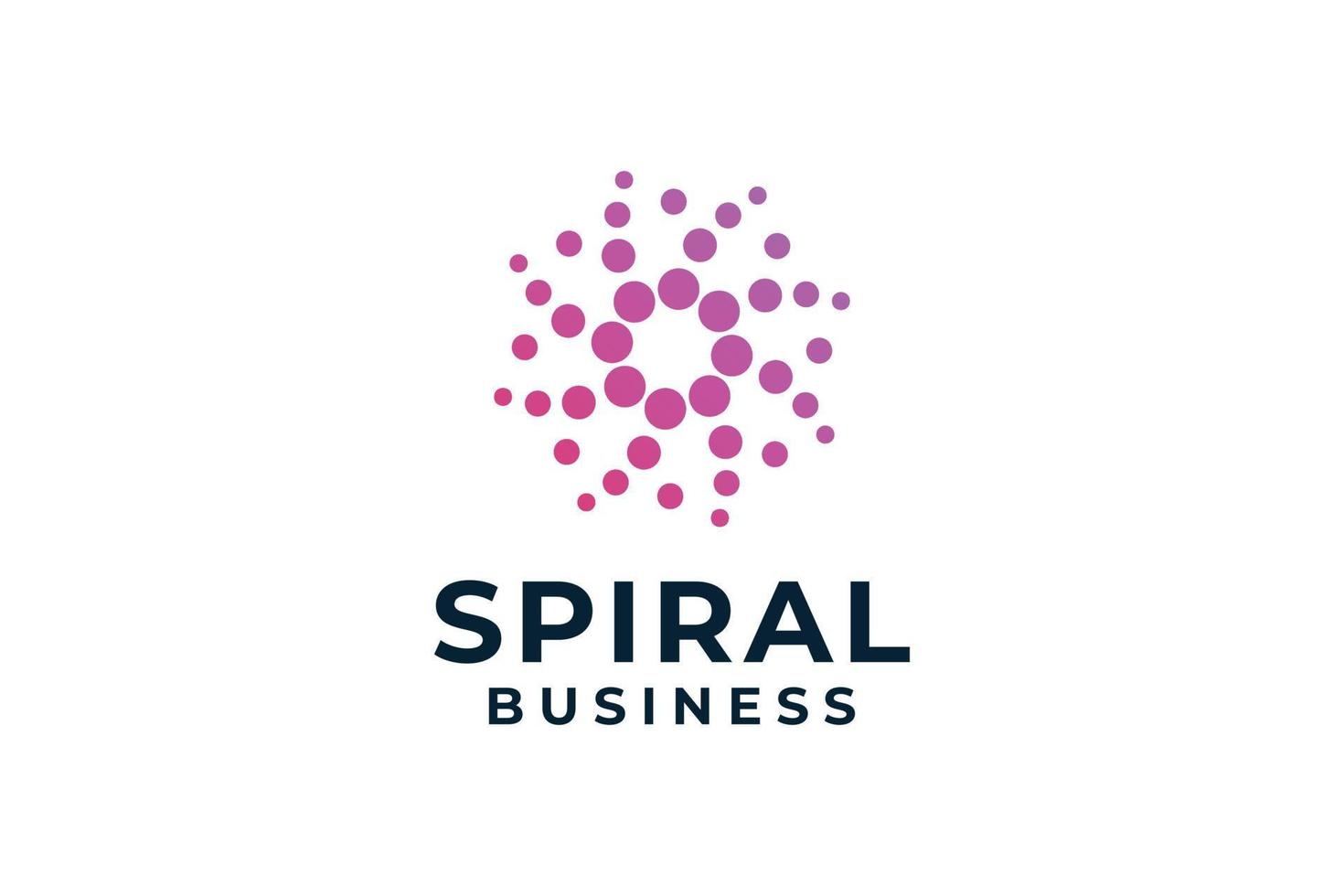 spiral snurra prickad logotyp design vektor