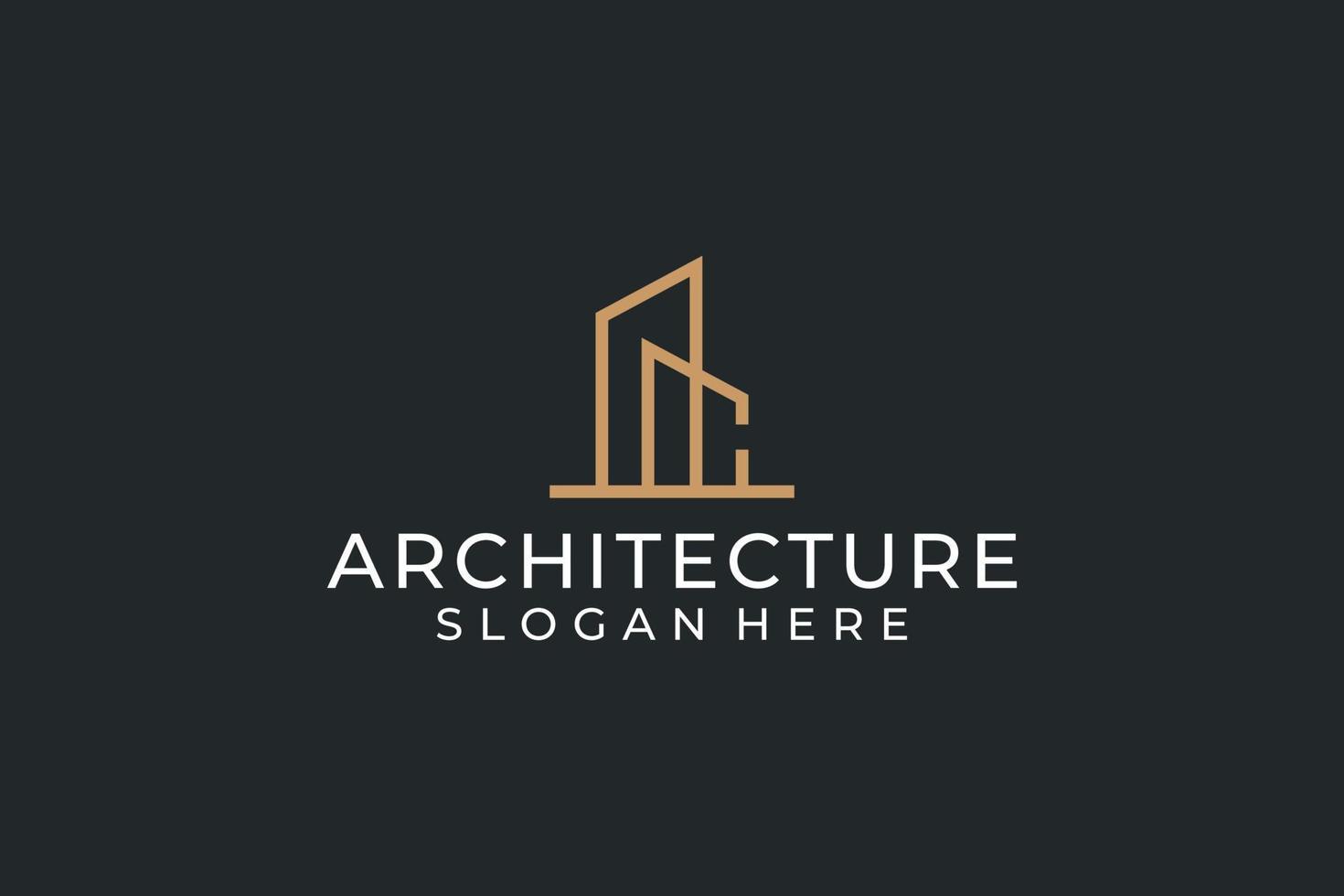 architektur linie kunst bau logo vektor