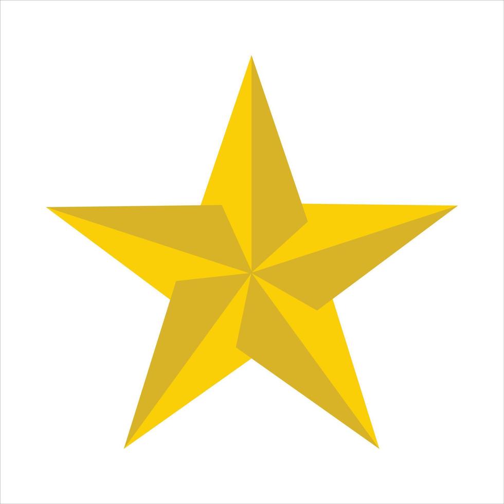 Sternsymbol mit einer einzigartigen Schattenform. als Bewertungszeichen geeignet vektor