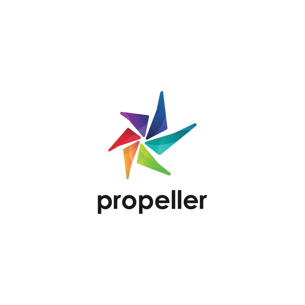 abstrakt fläkt propeller form logotyp design mall vektor