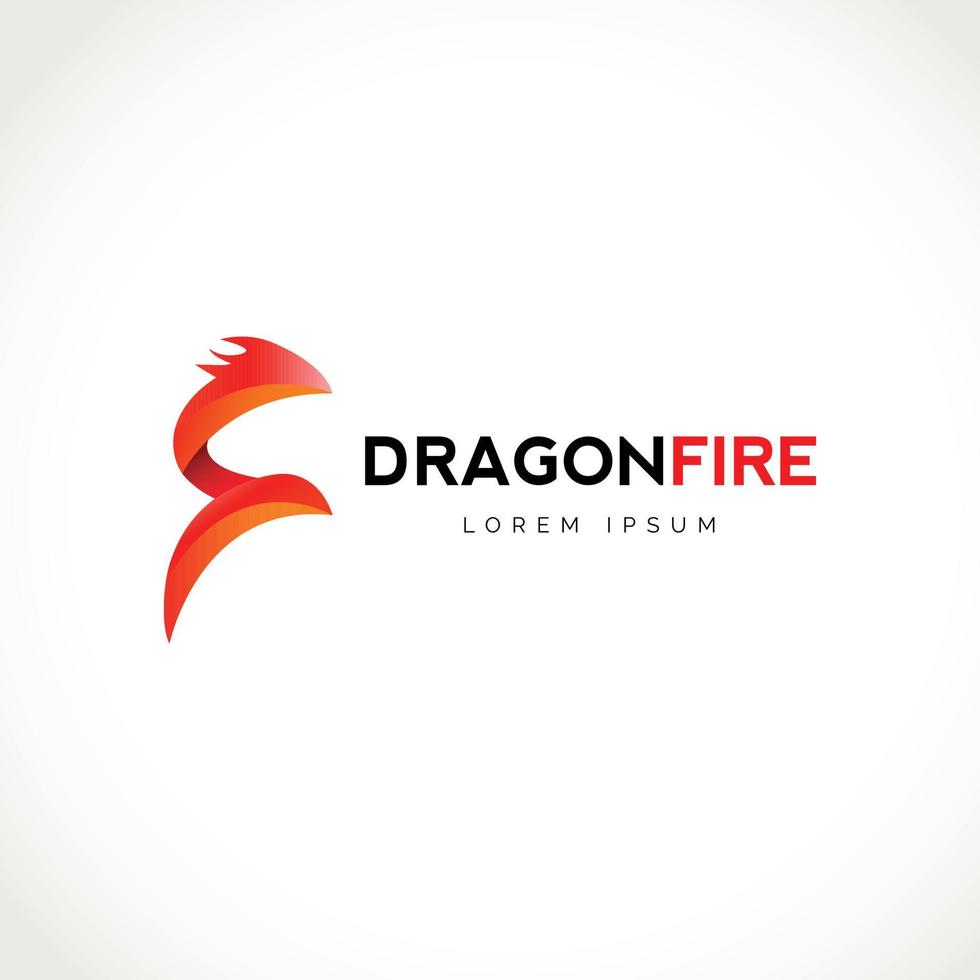 abstrakte Drachenfeuer-Logo-Designvorlage vektor