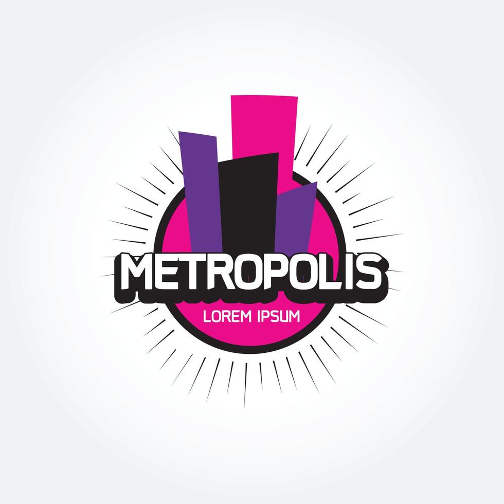 Metropole-Logo-Design-Vorlage Symbol-Symbol vektor