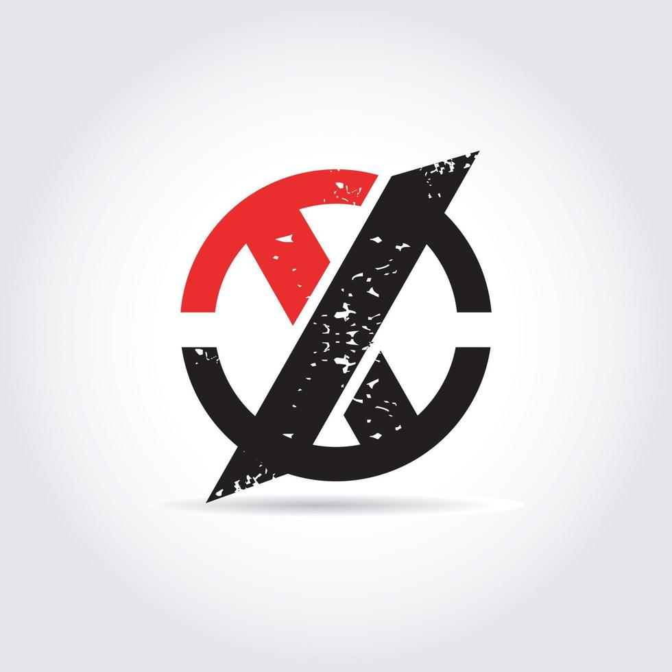 grunge korsa brev mark x logotyp tecken symbol ikon vektor