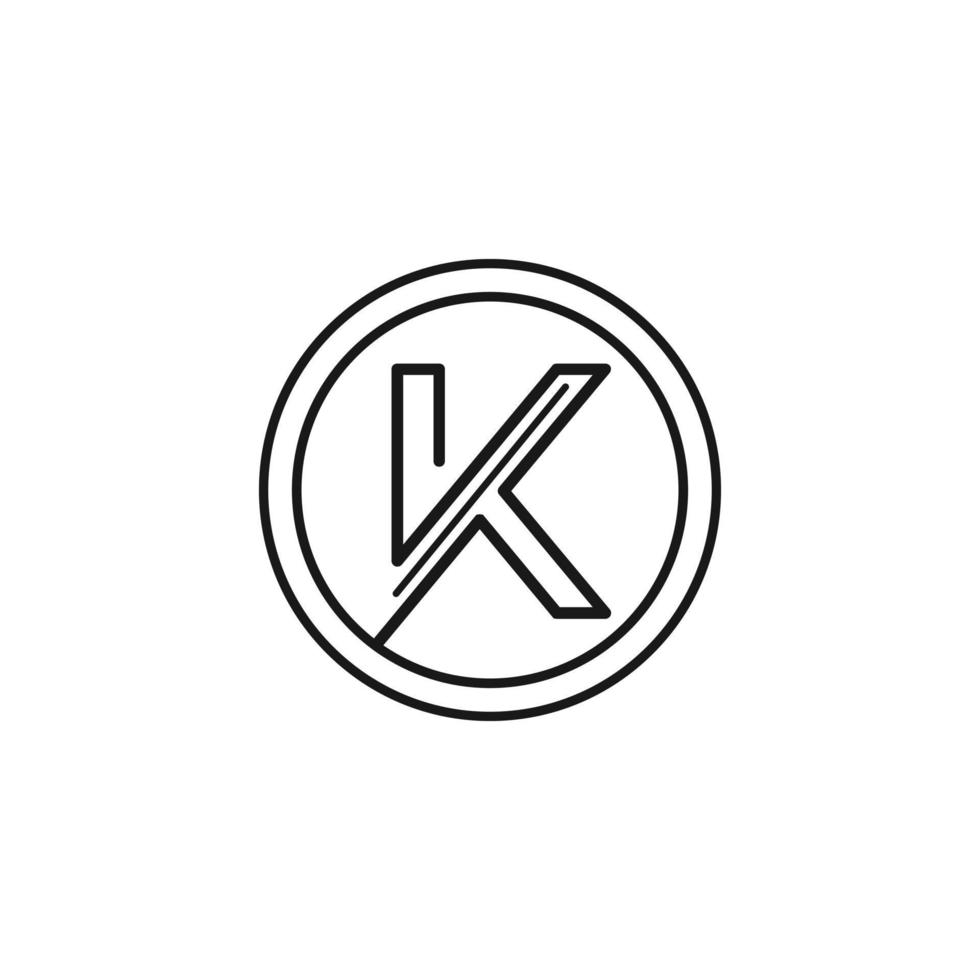 abstrakt brev k linje konst logotyp tecken symbol ikon vektor