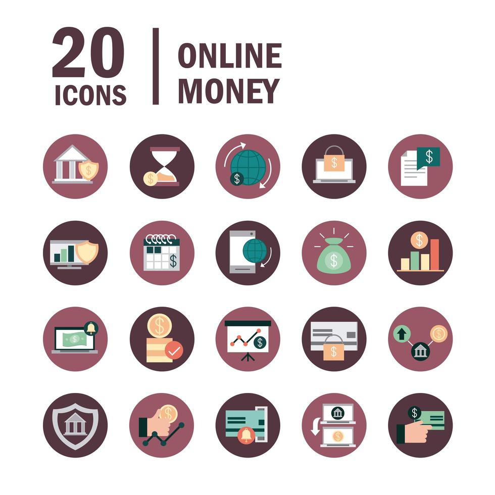 Icon-Set für Mobile Banking und digitale Finanzen vektor