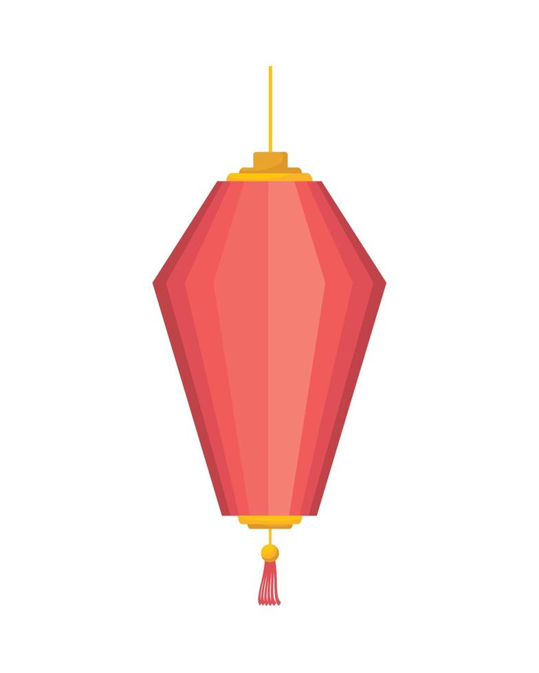 röd asiatisk lampa vektor