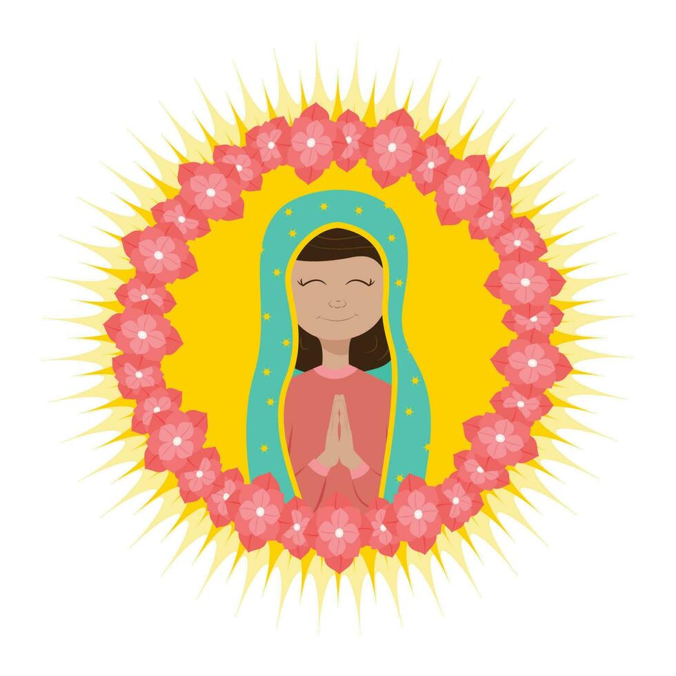 vår lady av guadalupe vektor illustration grafisk