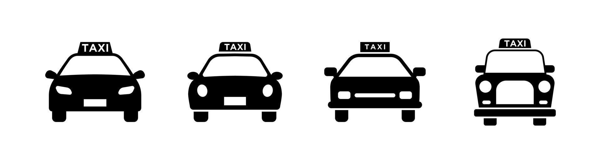 Taxi-Icon-Set von 4, Designelement geeignet für Websites, Printdesign oder App vektor