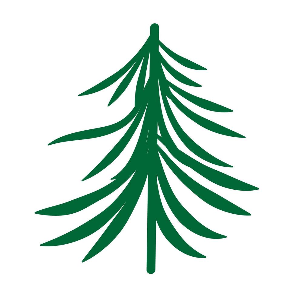 cartoon stilisierter grüner weihnachtsbaum vektor