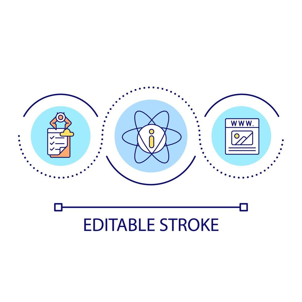 information arkitektur slinga begrepp ikon. hemsida strukturera abstrakt aning tunn linje illustration. strukturerad innehåll av webb sida. isolerat översikt teckning. redigerbar stroke. vektor