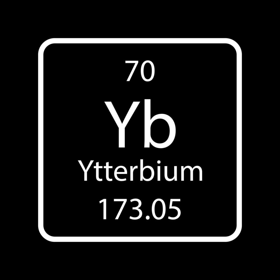 ytterbium symbol. kemiskt element i det periodiska systemet. vektor illustration.