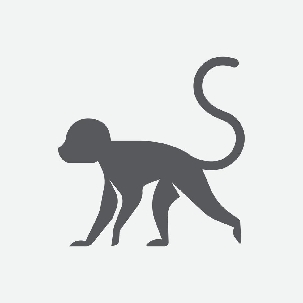 Affen-Logo. Monkey Shio-Symbol-Logo-Design. Vektor-Illustration vektor