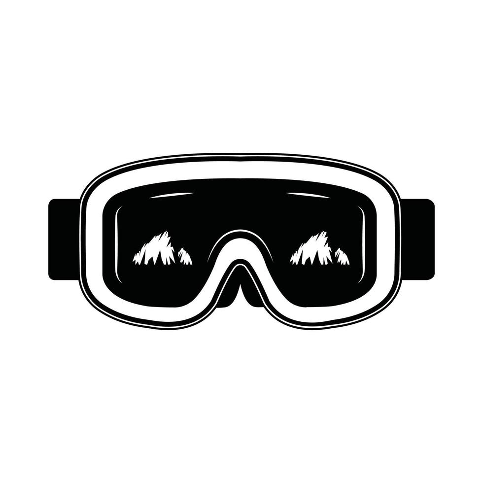 Vintage Retro-Wintermaske für Camping. kann wie emblem, logo, abzeichen, etikett verwendet werden. markieren, plakatieren oder drucken. monochrome Grafik. vektor