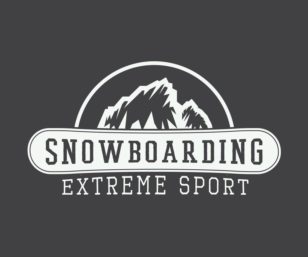 årgång åka snowboard logotyper, märken, emblem och design element. vektor illustration
