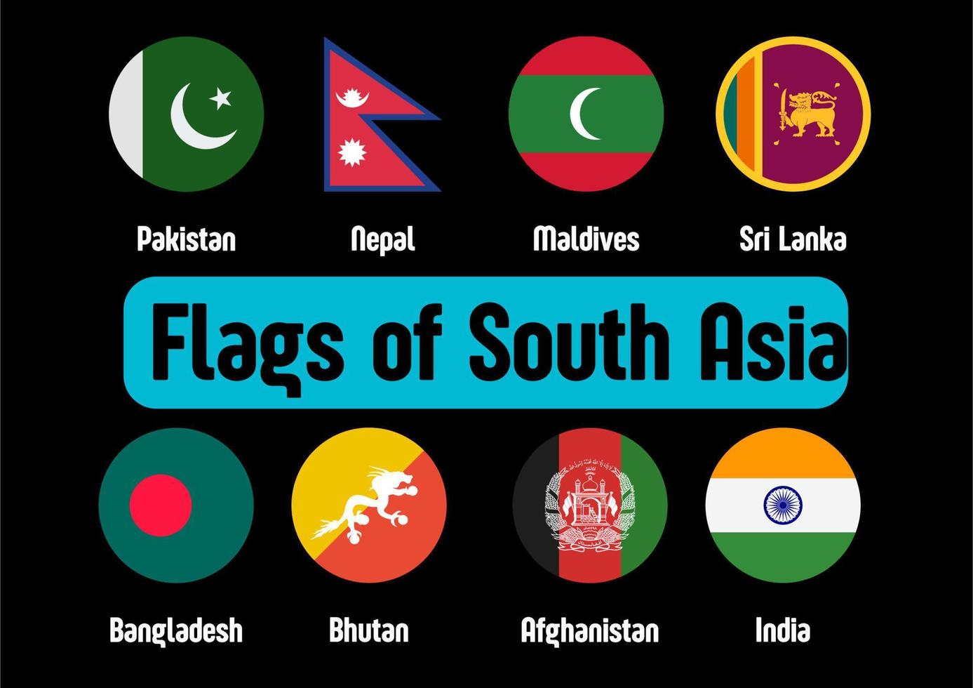 flaggor av Asien. Asien. Asien flaggor vektor