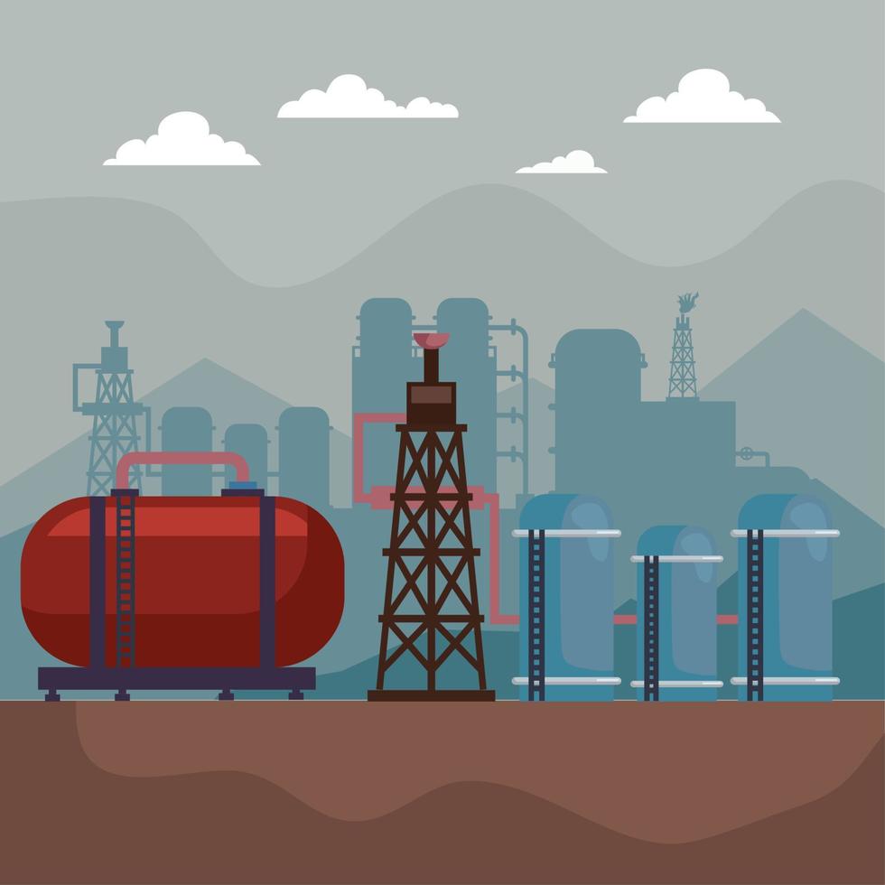 Industrie-Fracking-Szene vektor