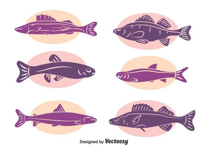 Fisch Silhouette Collecion Vektor