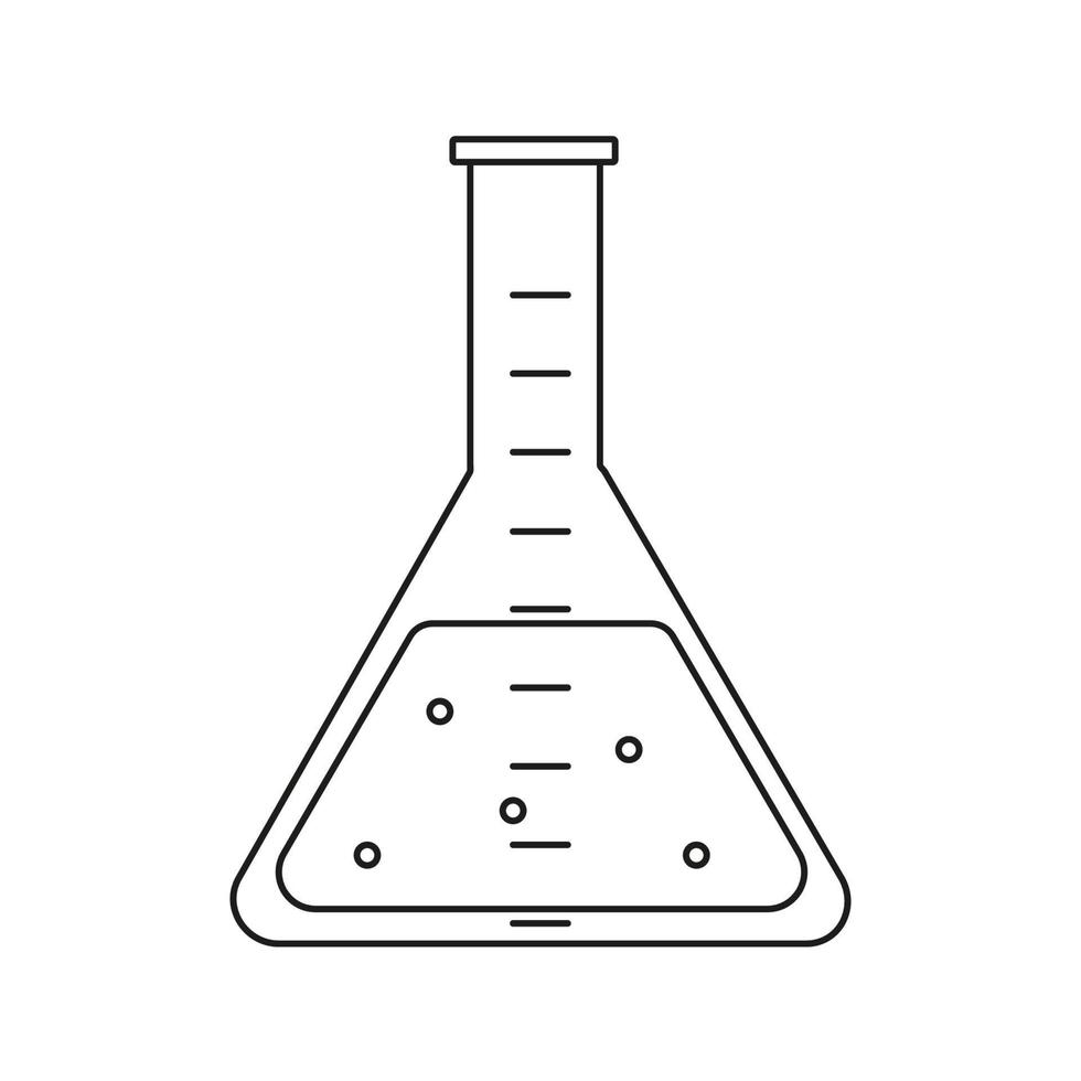svart och vit laboratorium flaska 1-01 vektor