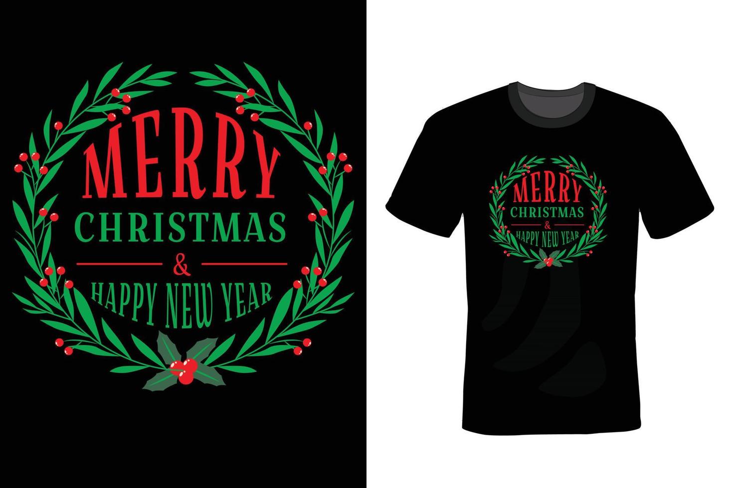 Weihnachtstag T-Shirt-Design-Vorlage vektor