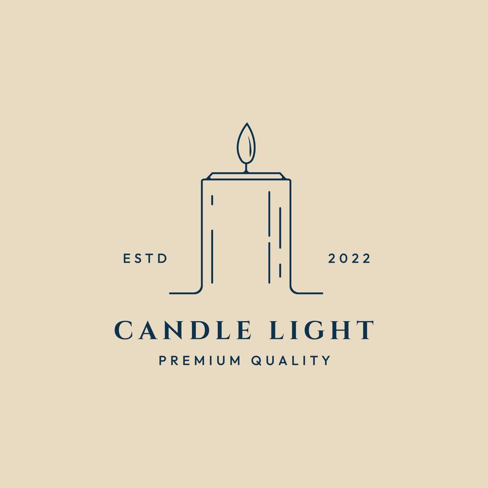 Candle Light Line Art Logo, Symbol und Symbol, Vektorillustrationsdesign vektor