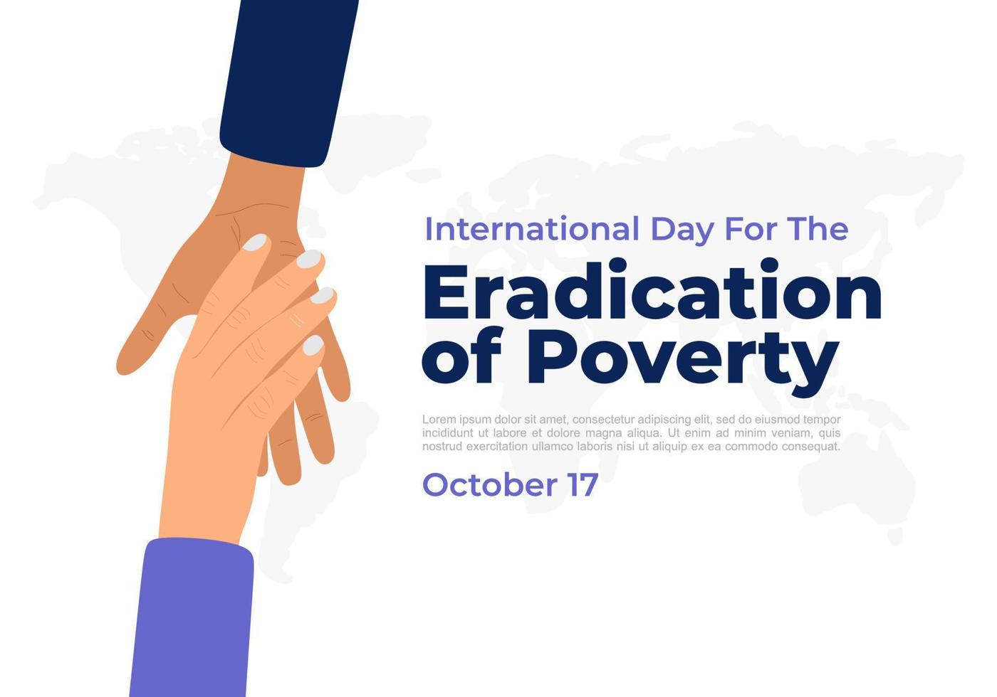 internationell dag för de utrotning av fattigdom affisch på oktober 17. vektor
