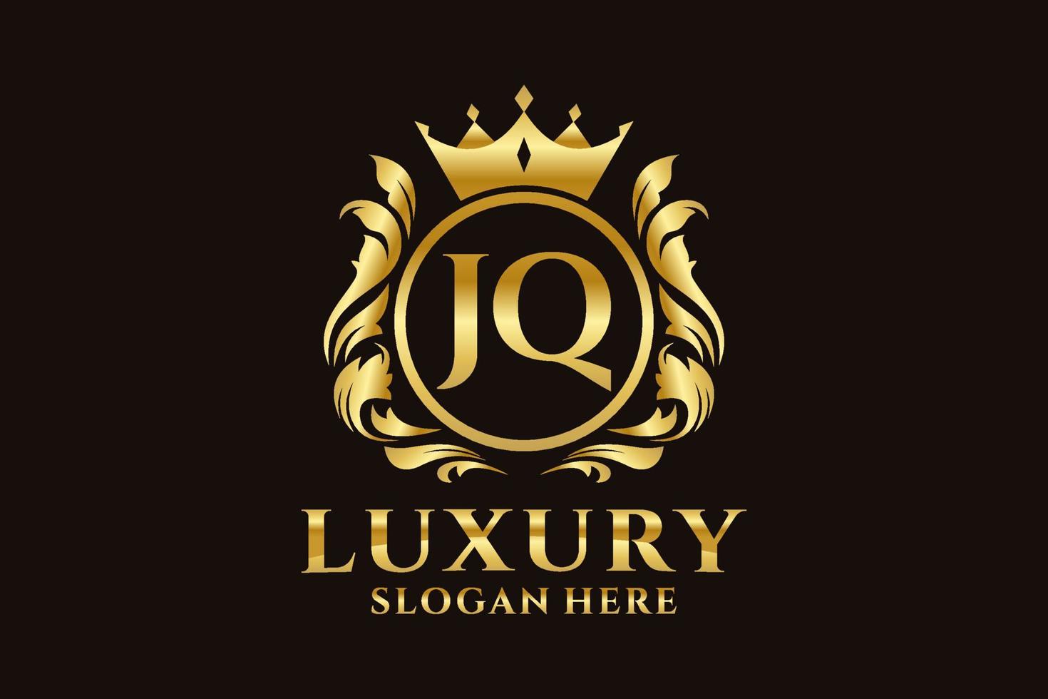 königliche luxus-logo-vorlage mit dem anfänglichen jq-buchstaben in der vektorkunst für luxuriöse branding-projekte und andere vektorillustrationen. vektor