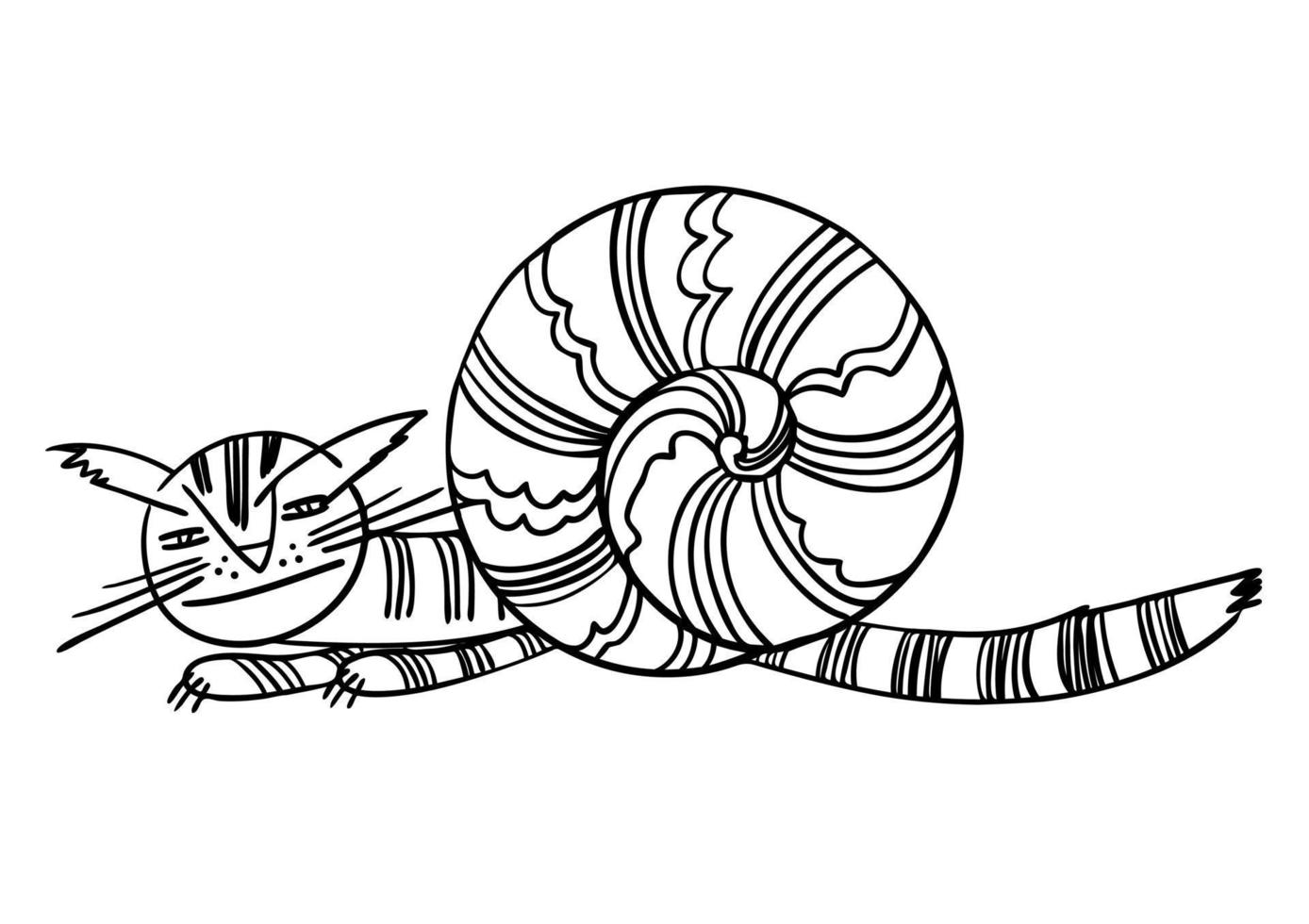 Schnecke lustige Comic-Katze. vektor