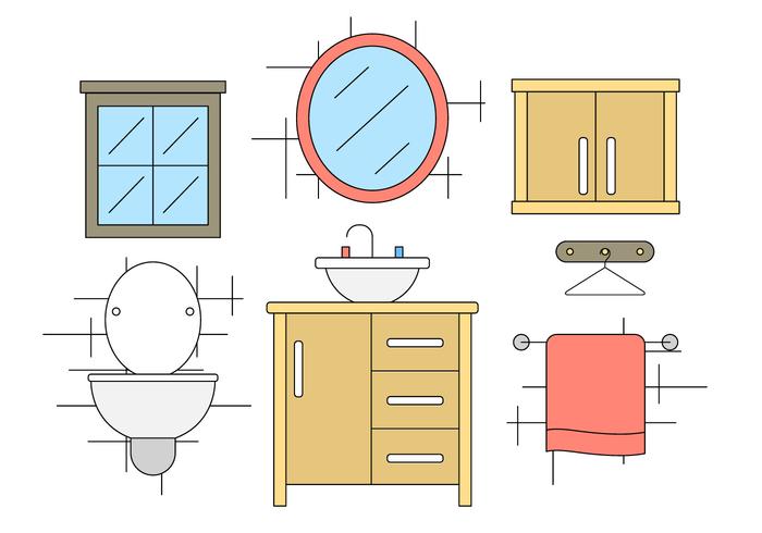 Badezimmer Vektor Icons
