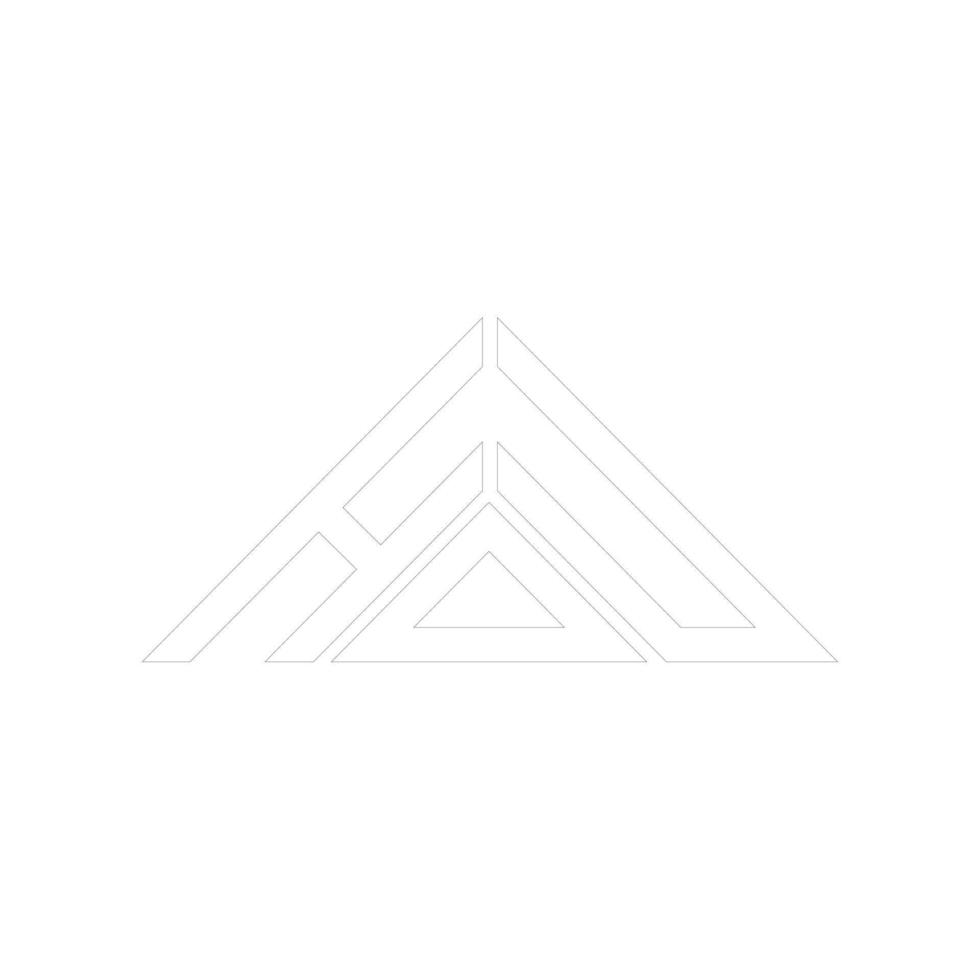 hdu brev logotyp kreativ design med vektor grafisk, hdu enkel och modern logotyp i triangel form.