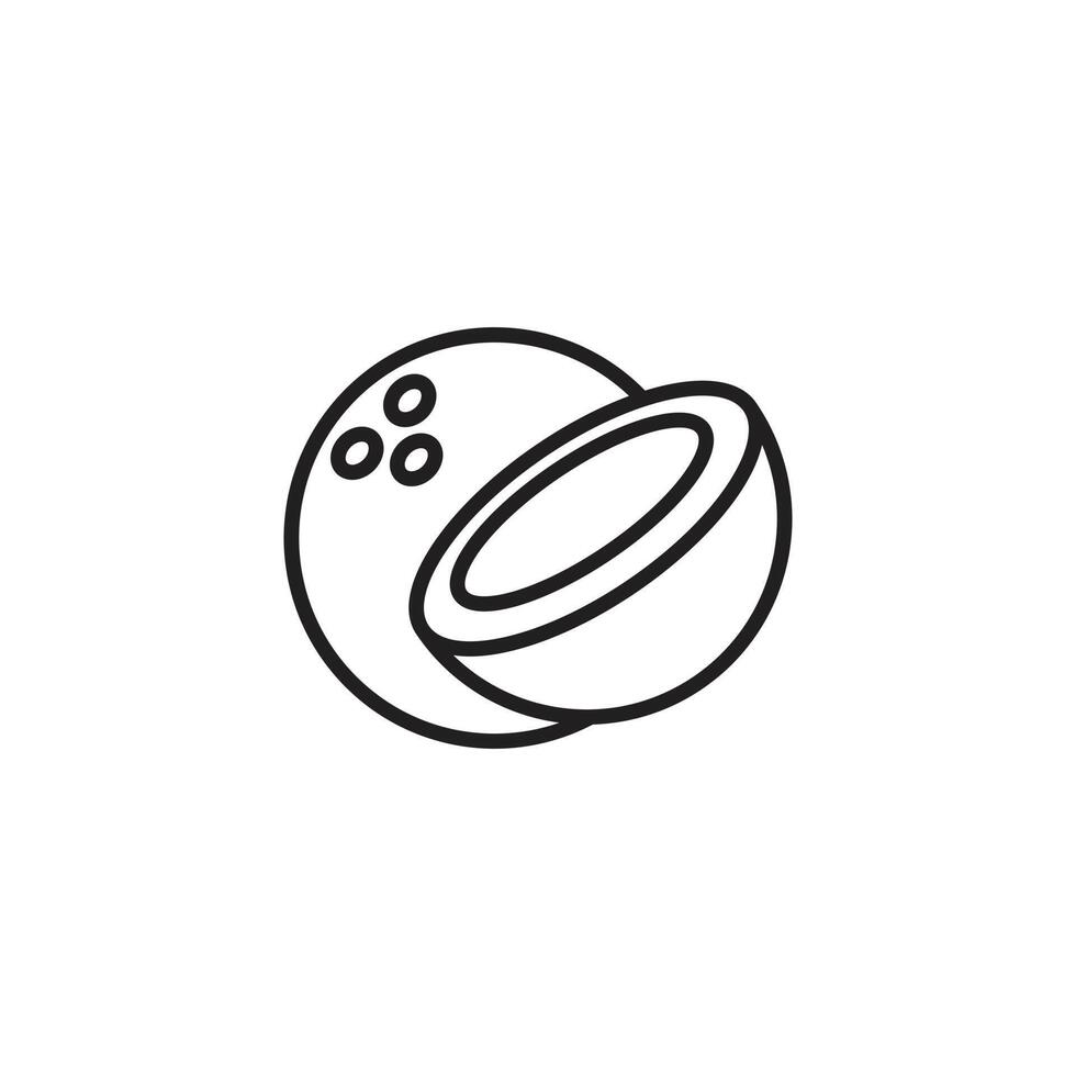 eps10 schwarz Vektor Kokosnussscheibe abstrakte Linie Kunstsymbol isoliert auf weißem Hintergrund. Kokosöl-Umrisssymbol in einem einfachen, flachen, trendigen, modernen Stil für Ihr Website-Design, Logo und mobile App
