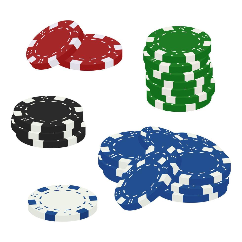 Glücksspiel mit Casino-Chips. Vektor-Illustration vektor